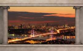 Fotobehang Doorkijk Istanbul Skyline Pilaren
