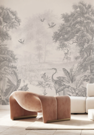Annet Weelink Scenic Landscape Grey Mural (met gratis lijm!)