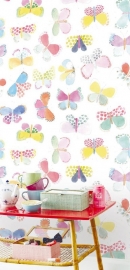 Posterbehang Eijffinger Rice 359150 Butterflies in my stomach  - white