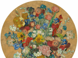 Behang Van Gogh 5028601 Mural A tribute to Vincent's Flowers (Circle)