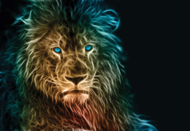 Fotobehang Lion Modern Lights