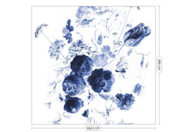 Kek Book V wp-217 Royal Blue Flowers 292,2cm breed x 280cm hoog (met gratis lijm!)