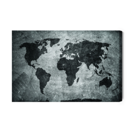 Canvasdoek World Map In Vintage Style