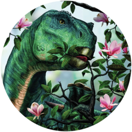 Komar Into Adventure DNG1-003 National Geographic DOT Iguanodon Eating Flowers cirkel zelfklevend 125cm