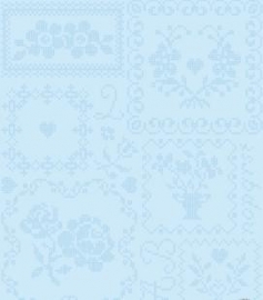 Eijffinger Pip Studio behang  386002 Cross Stitch Blauw