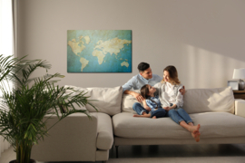 Canvas doek Decorative World Map