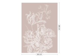 Kek Book III wp-744 Engraved Flowers 200cm breed x 280cm hoog