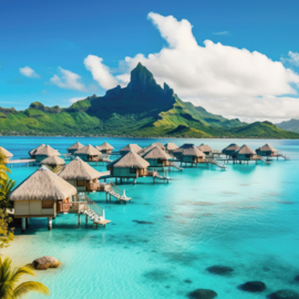 Fotobehang Bora Bora resort