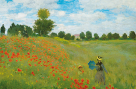 Fotobehang Idealdecor 00677 Champ de Coquelicots á Argenteuil by Claude Monet