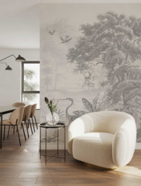 Annet Weelink Scenic Landscape Grey Mural (met gratis lijm!)