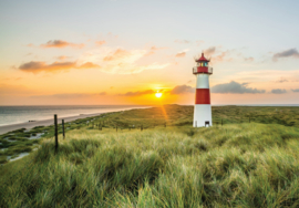 Fotobehang Vuurtoren bij zonsopgang