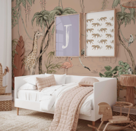 Annet Weelink Jungle Jazz Dusty Blush Mural (met gratis lijm!)