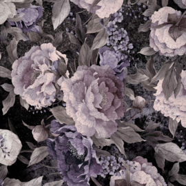 Fotobehang Kleurrijke moderne bloemen paars