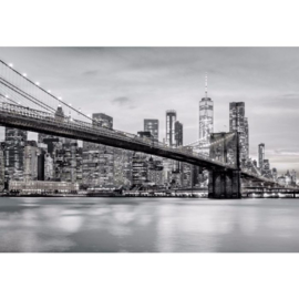 Fotobehang Brooklyn Bridge NYC Zwart Wit