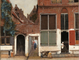 Canvasdoek Het straatje, Johannes Vermeer