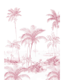 Creative Lab Amsterdam Exotic Palms Pink 194.8cm x 280cm hoog