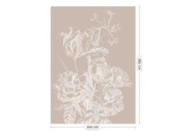 Kek Book III wp-745 Engraved Flowers 200cm breed x 280cm hoog