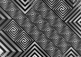 Fotobehang Abstract art pattern black & grey
