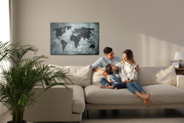 Canvasdoek World Map In Vintage Style