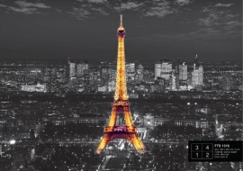 Fotobehang AG Design FTS1316 Eiffel Tower at night