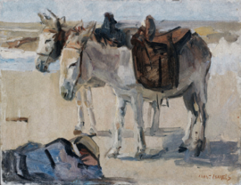 Dutch Painted Memories 8050 Two donkeys on the beach
