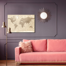 Canvasdoek Physical World Map