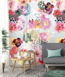 Colorful Florals&Retro fotobehang designed by INGK7298