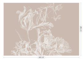 Kek Book III wp-751 Engraved Flowers 400cm breed x 280cm hoog