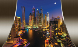 Fotobehang Dubai City Skyline Doorkijk