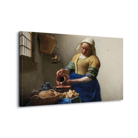 Canvasdoek Het melkmeisje, Johannes Vermeer, ca. 1660