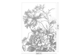 Kek Book V wp-813 Engraved Flowers 194,8cm breed x 280cm hoog (met gratis lijm!)