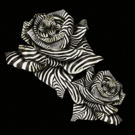 Roberto Cavalli Wallpaper RC19116 Zebra Rose afm. 300cm  x 300cm hoog