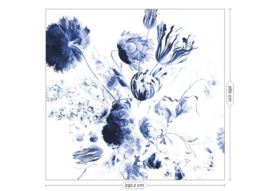 Kek Book V wp-218 Royal Blue Flowers 292,2cm breed x 280cm hoog (met gratis lijm!)