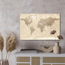 Canvasdoek Physical World Map
