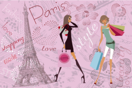 Fotobehang Paris Girls