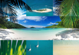 Fotobehang Collage Tropisch Strand