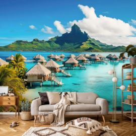Fotobehang Bora Bora resort