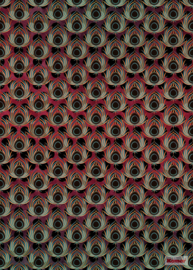 Komar Heritage HX4-033 Paon rouge Jugendstil fotobehang