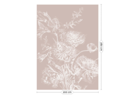 Kek Book III wp-753 Engraved Flowers 200cm breed x 280cm hoog