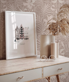 Annet Weelink Donna Floral Beige behang (met gratis lijm!)