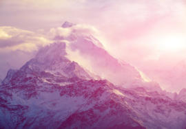 Fotobehang Roze bergtop