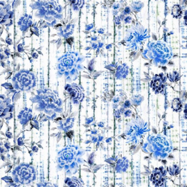 Designers Guild Ikebana Gordijnstof FDG3081/01 Kyoto Flower Indigo