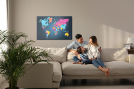 Canvasdoek Multicolored Political World Map