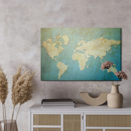 Canvas doek Decorative World Map