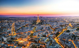 Fotobehang Parijs Eijffeltoren bij zonsondergang