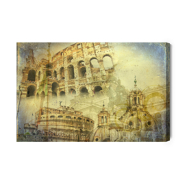 Canvasdoek Rome In Vintage Style