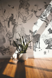 Annet Weelink Magical Forest Black/White Mural (met gratis lijm!)