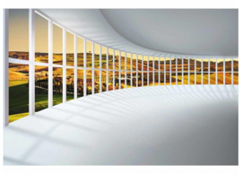 Fotobehang Afgeronde hal met panorama uitzicht