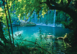 Fotobehang Watervallen bos Thailand