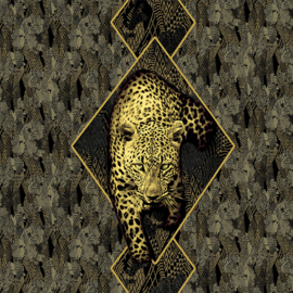 Roberto Cavalli Wallpaper RC19119 Gold leopard afm. 300cm  x 300cm hoog